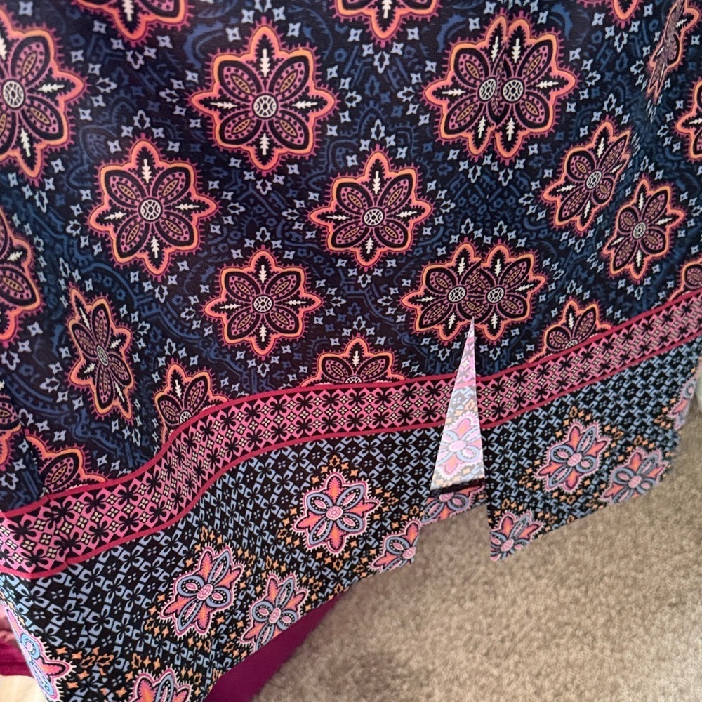 Maggy London Navy and Pink Patterned Kaleidoscope Dress size 6 - Picture 8 of 8